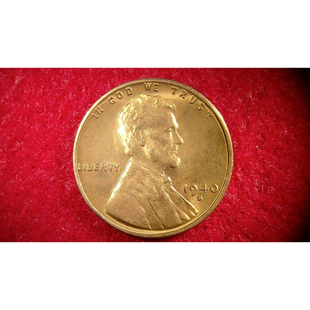 1940 S - Lincoln Wheat 1¢ Cent Penny - Deep Red - BU - (Lot# 76)